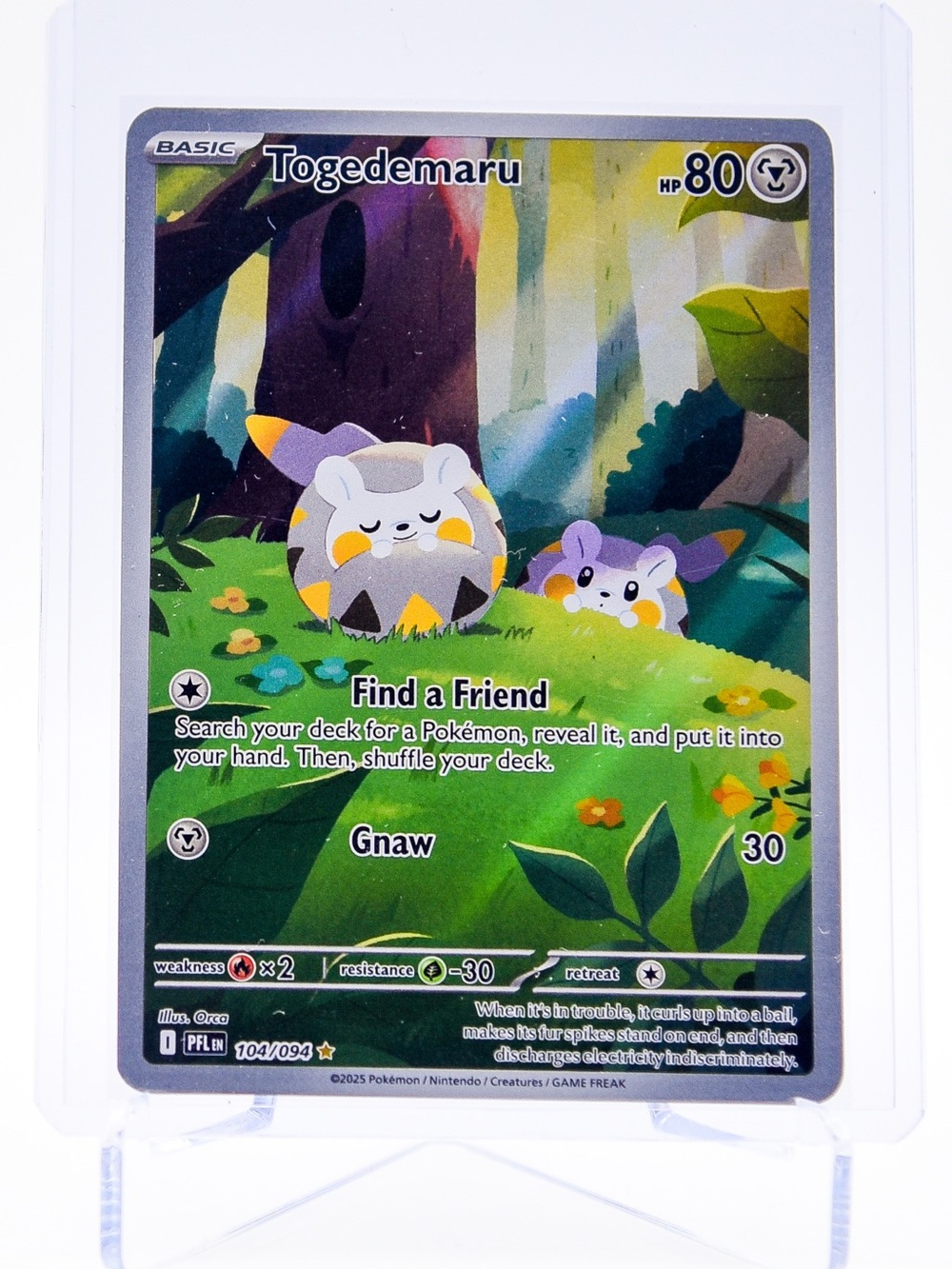 Pokemon Card Togedemaru 104/094 Illustration Rare Holo Phantasmal Flames NM